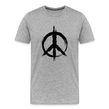 Peace symbol hippie peace freedom love - Men's Premium Organic T-Shirt - heather grey - Front - Damien (186cm)