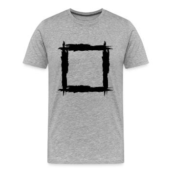 Quadrat Schwarz - Männer Premium Bio T-Shirt - Grau meliert - Vorne - Damien (186cm)