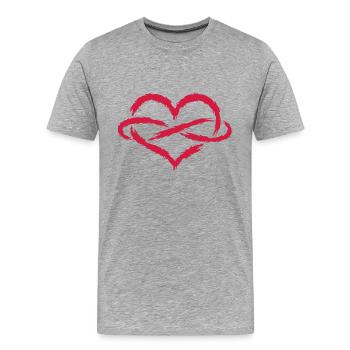 Herz Unendlich Endlose Liebe Symbol - Männer Premium Bio T-Shirt - Grau meliert - Vorne - Damien (186cm)