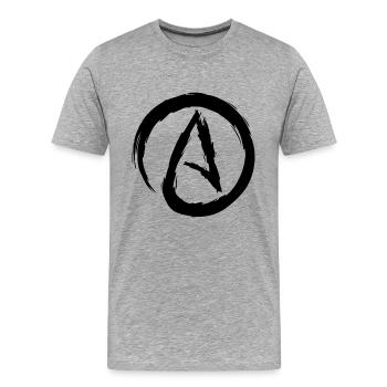 Atheism symbol atheist brush gift - Men's Premium Organic T-Shirt - heather grey - Front - Damien (186cm)