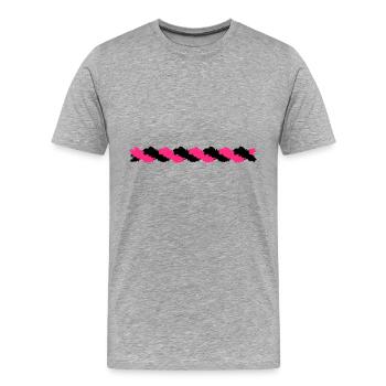 Ornament Linie Seil Rosa Schwarz - Männer Premium Bio T-Shirt - Grau meliert - Vorne - Damien (186cm)