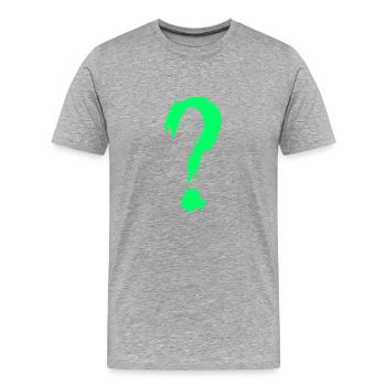 Question mark green - Men's Premium Organic T-Shirt - heather grey - Front - Damien (186cm)
