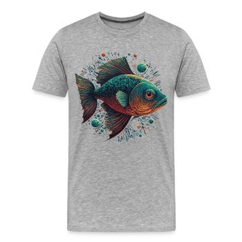 Fish Love - Men's Premium Organic T-Shirt - heather grey - Front - Damien (186cm)