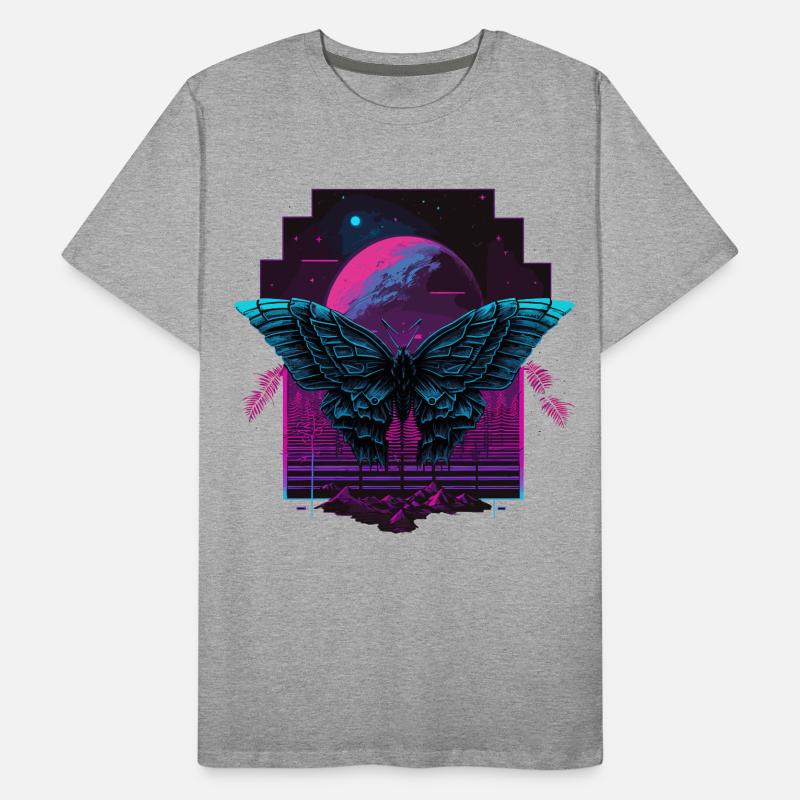 Buttterfly à Vaporwave Night T-shirt bio Premium Homme