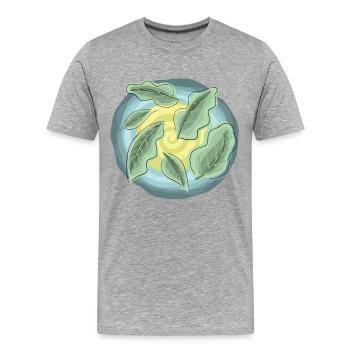Spirale feuilles de chêne vert jaune bleu - T-shirt bio Premium Homme - gris chiné - Devant - Damien (186cm)