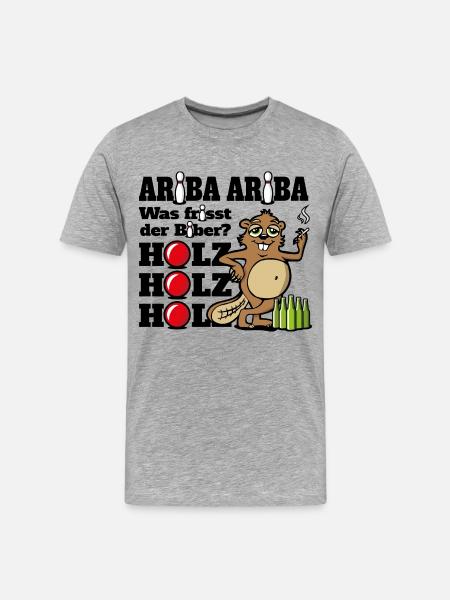 ARIBA BIBER - Kegeln - Männer Premium Bio T-Shirt - Grau meliert