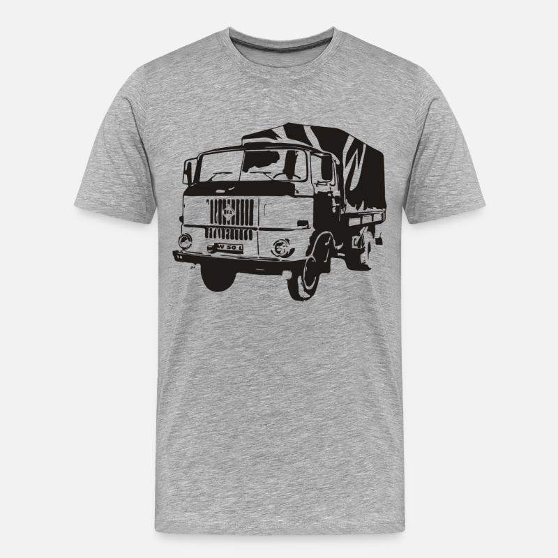 W50 Pritsche IFA LKW - Männer Premium Bio T-Shirt - Grau meliert