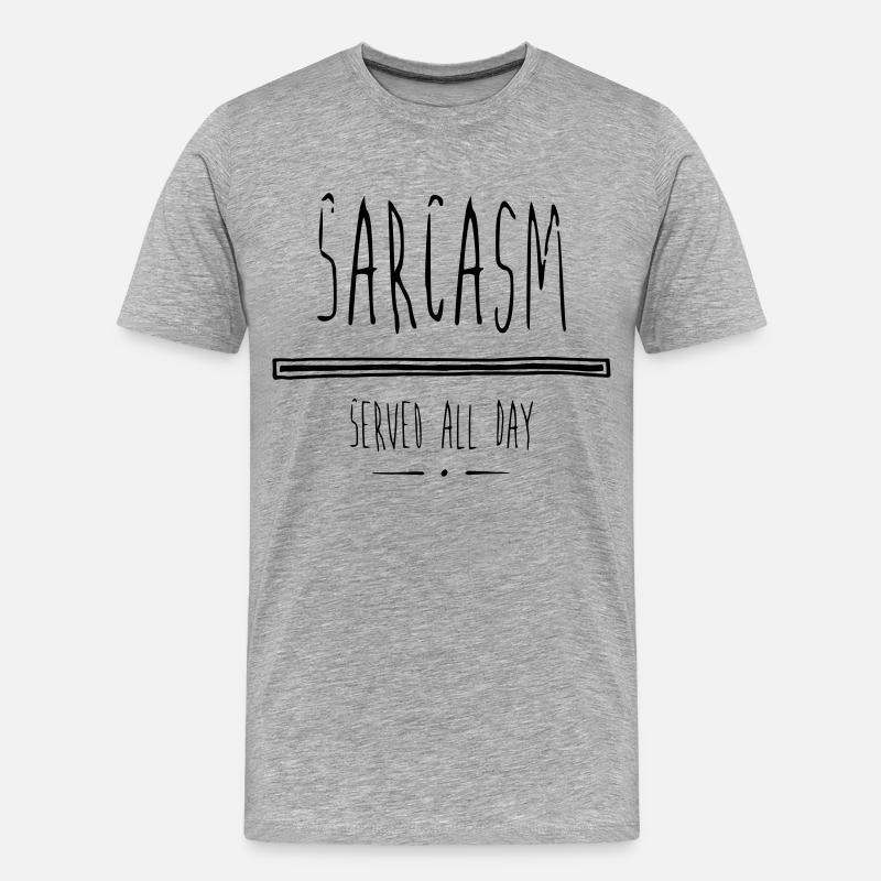 Sarcasm - Männer Premium Bio T-Shirt - Grau meliert