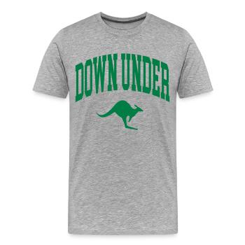 Down Under - Men's Premium Organic T-Shirt - heather grey - Front - Damien (186cm)
