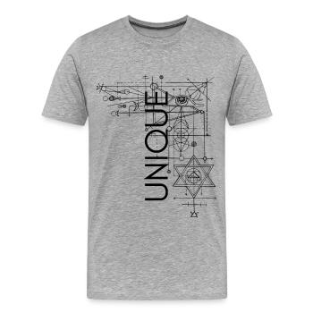UNIQUE trois - T-shirt bio Premium Homme - gris chiné - Devant - Damien (186cm)