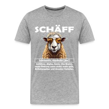 Schäff | Chef | Teamleiter| Abteilungsleiter - Männer Premium Bio T-Shirt - Grau meliert - Vorne - Damien (186cm)