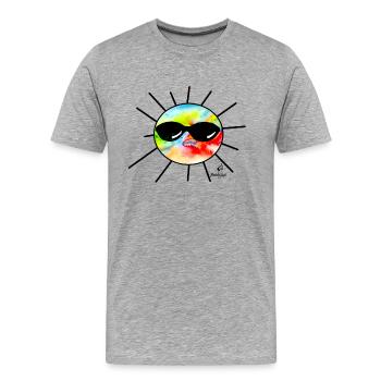 Sonnen-Brille schwarz - Männer Premium Bio T-Shirt - Grau meliert - Vorne - Damien (186cm)