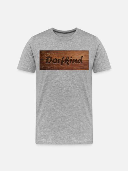Dorfkind - Männer Premium Bio T-Shirt - Grau meliert