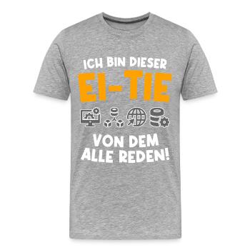 IT Abteilung Techniker Ei-Tie Computer Netzwerk - Männer Premium Bio T-Shirt - Grau meliert - Vorne - Damien (186cm)