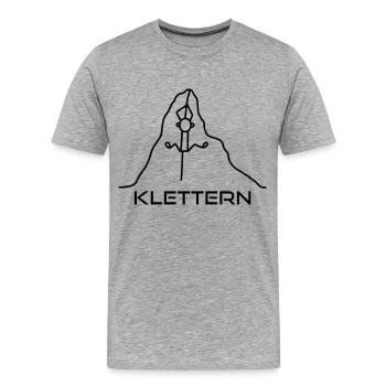 Klettern am Seil - Männer Premium Bio T-Shirt - Grau meliert - Vorne - Damien (186cm)