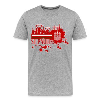 st pauli fan - Männer Premium Bio T-Shirt - Grau meliert - Vorne - Damien (186cm)