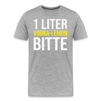 Mallorca Vodka Lemon Spruch - Männer Premium Bio T-Shirt - Grau meliert - Vorne - Damien (186cm)