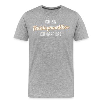 Fachinformatiker - Männer Premium Bio T-Shirt - Grau meliert - Vorne - Damien (186cm)