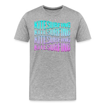 kite surfen - Männer Premium Bio T-Shirt - Grau meliert - Vorne - Damien (186cm)