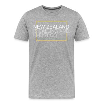 Neuseeland Spruch - Männer Premium Bio T-Shirt - Grau meliert - Vorne - Damien (186cm)