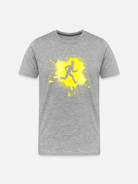 Joggen - Männer Premium Bio T-Shirt - Grau meliert