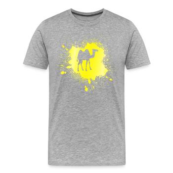 Kamel - Männer Premium Bio T-Shirt - Grau meliert - Vorne - Damien (186cm)