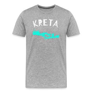 Kreta - Männer Premium Bio T-Shirt - Grau meliert - Vorne - Damien (186cm)