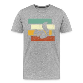 Eichhörnchen Retro - Männer Premium Bio T-Shirt - Grau meliert - Vorne - Damien (186cm)