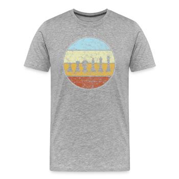 Schach Retro - Männer Premium Bio T-Shirt - Grau meliert - Vorne - Damien (186cm)
