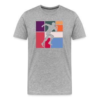 Joggen - Männer Premium Bio T-Shirt - Grau meliert - Vorne - Damien (186cm)