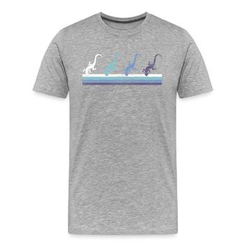 Eidechse - Männer Premium Bio T-Shirt - Grau meliert - Vorne - Damien (186cm)