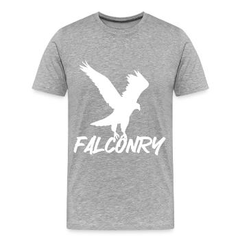 Cadeau d’ornithologie de fauconnerie - T-shirt bio Premium Homme - gris chiné - Devant - Damien (186cm)