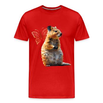 Quokka - Men's Premium Organic T-Shirt - red - Front - Damien (186cm)