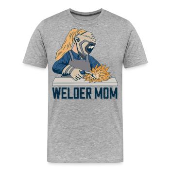 Welder Mama for welders and - Men's Premium Organic T-Shirt - heather grey - Front - Damien (186cm)