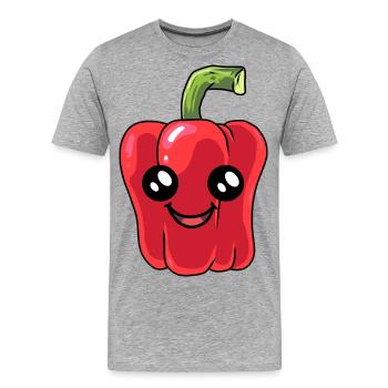 Poivrons Poivrons Légumes Végétarien Cuisiner - T-shirt bio Premium Homme - gris chiné - Devant - Damien (186cm)