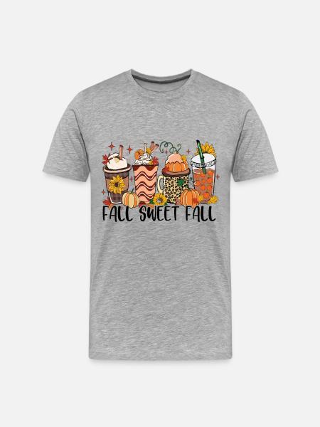 Herbst Süßer Herbst - Männer Premium Bio T-Shirt - Grau meliert
