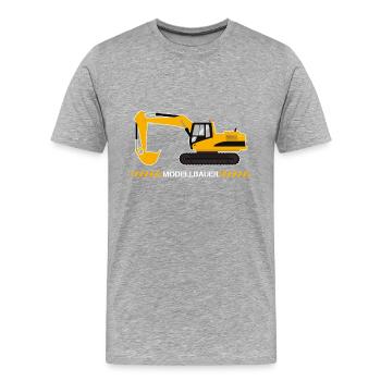 Modellbauer Modellbau Baustelle Bagger Baumaschine - Männer Premium Bio T-Shirt - Grau meliert - Vorne - Damien (186cm)