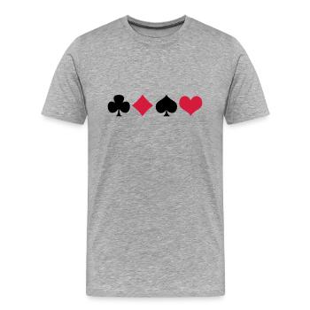 Cards 2 - T-shirt bio Premium Homme - gris chiné - Devant - Damien (186cm)