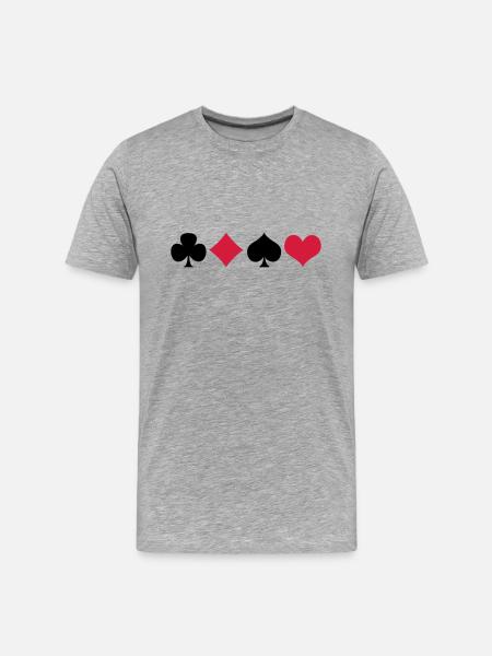 Karten 2 - Männer Premium Bio T-Shirt - Grau meliert