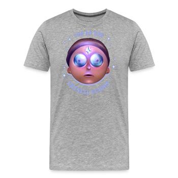 Rick & Morty Crystal Guides Morty Kopf - Männer Premium Bio T-Shirt - Grau meliert - Vorne - Damien (186cm)