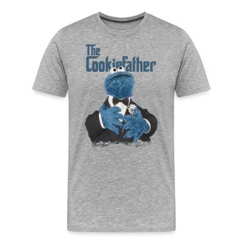 Sesamstraße The Cookiefather - Männer Premium Bio T-Shirt - Grau meliert - Vorne - Damien (186cm)