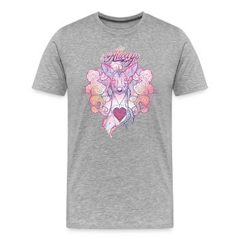 Harry Potter Patronus Hirschkuh Always - Männer Premium Bio T-Shirt - Grau meliert - Vorne - Damien (186cm)