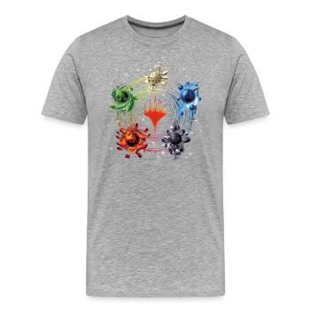 Magic: The Gathering Color Pie Der Magie - Männer Premium Bio T-Shirt - Grau meliert - Vorne - Damien (186cm)