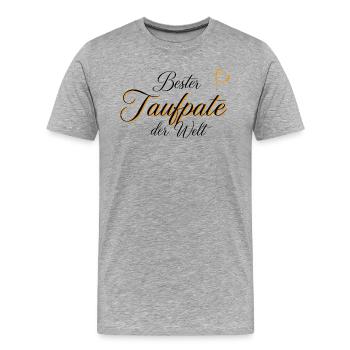 Edles Geschenk für den Taufpaten - Männer Premium Bio T-Shirt - Grau meliert - Vorne - Damien (186cm)
