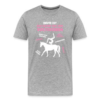 Heute Ist Ein Guter Tag Zum Voltigieren Volti Girl - Männer Premium Bio T-Shirt - Grau meliert - Vorne - Damien (186cm)
