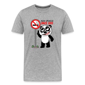 Nichtraucher Seit 2013 Raucher Statement Geschenk - Männer Premium Bio T-Shirt - Grau meliert - Vorne - Damien (186cm)