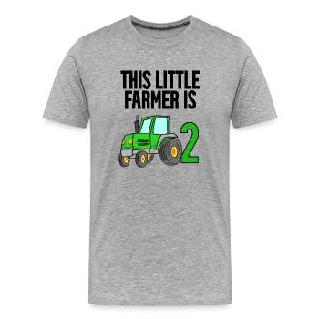 Tractor 2 years Boy 2nd birthday son - Men's Premium Organic T-Shirt - heather grey - Front - Damien (186cm)