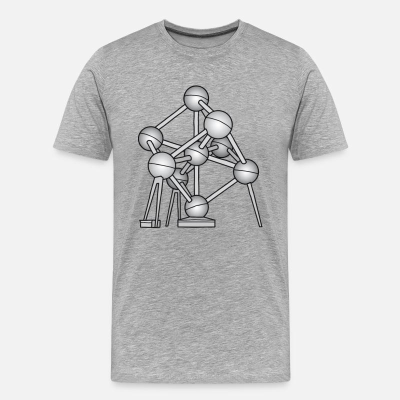 Atomium Brüssel - Männer Premium Bio T-Shirt - Grau meliert