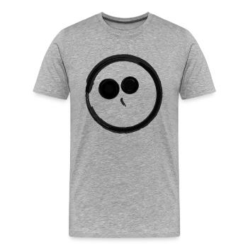 Sourire en colère - sourire pour moi - T-shirt bio Premium Homme - gris chiné - Devant - Damien (186cm)