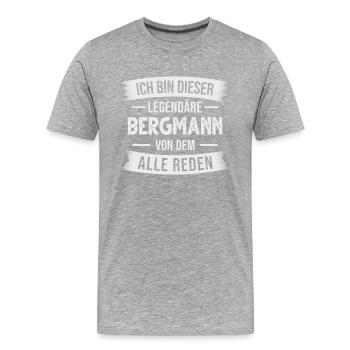 Bergmann Bergbau Bergarbeiter Kumpel - Männer Premium Bio T-Shirt - Grau meliert - Vorne - Damien (186cm)